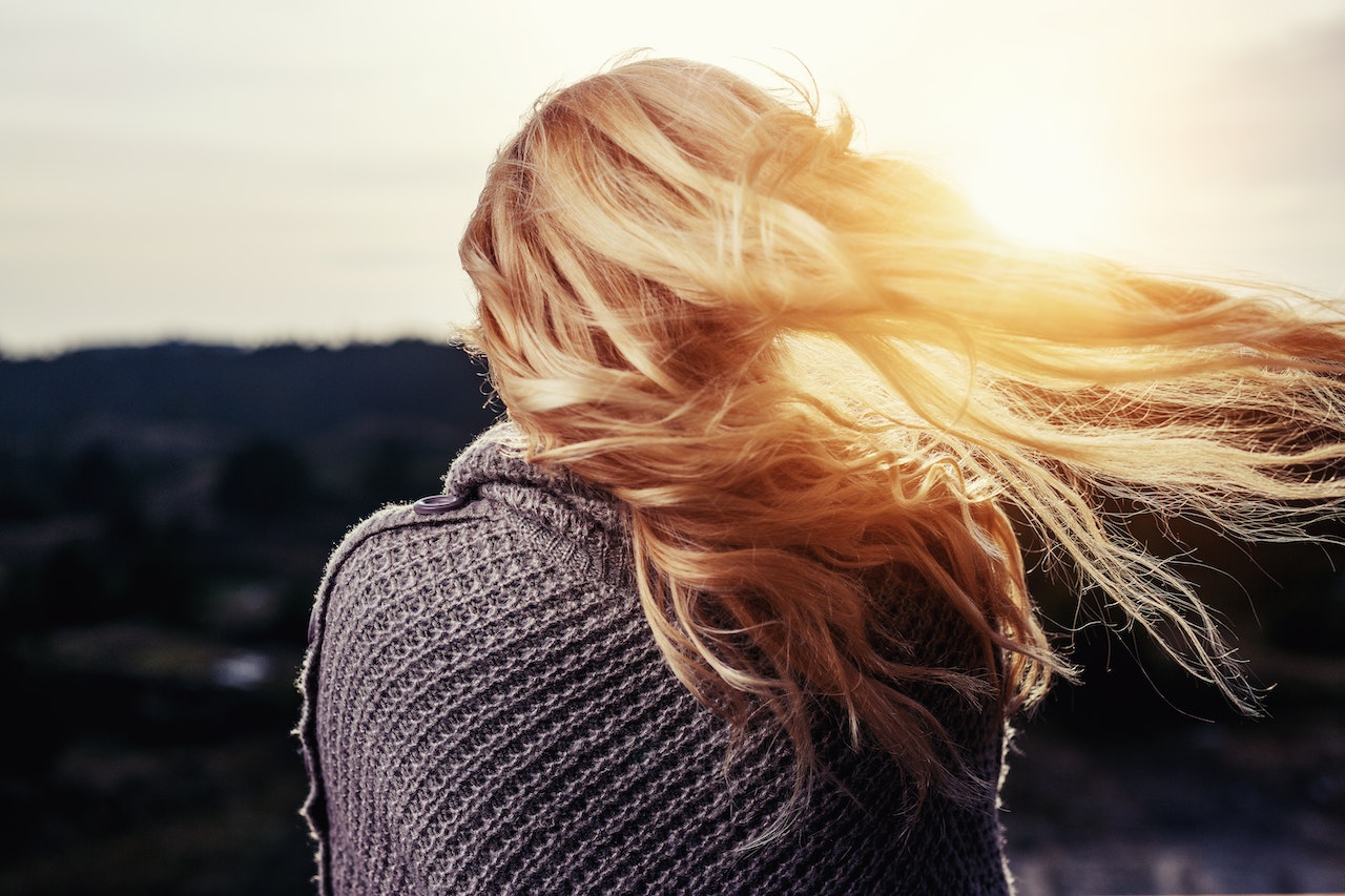 Blonde Girl Hair Blowing